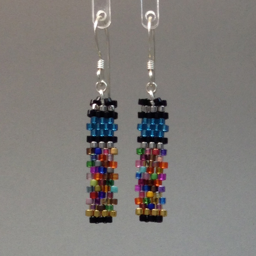 Colorblock Teal Earring